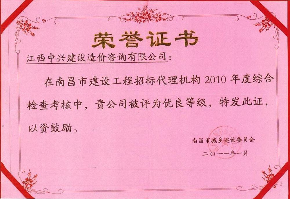 2010年度市优良等级单位